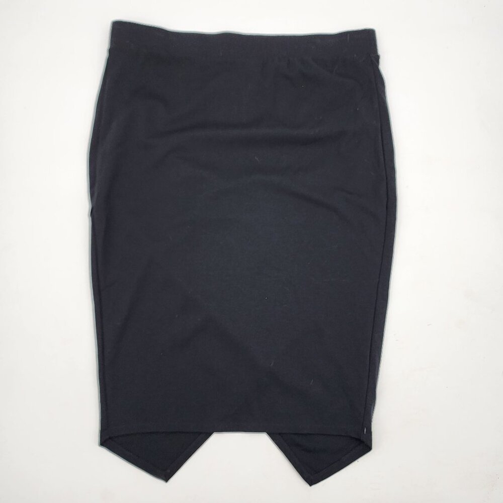 Torrid 2 Womens 18/20 Black Midi Envelope Back Skirt Stretch Waist NEW
